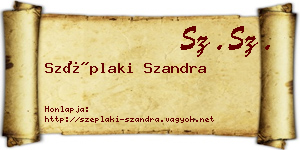 Széplaki Szandra névjegykártya